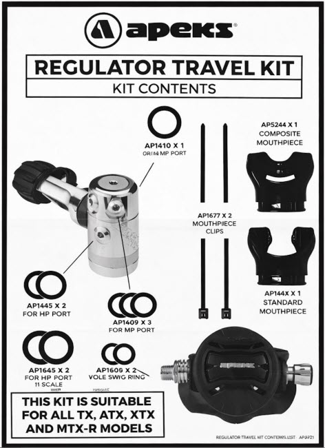 Apeks Regulator Travel Kit